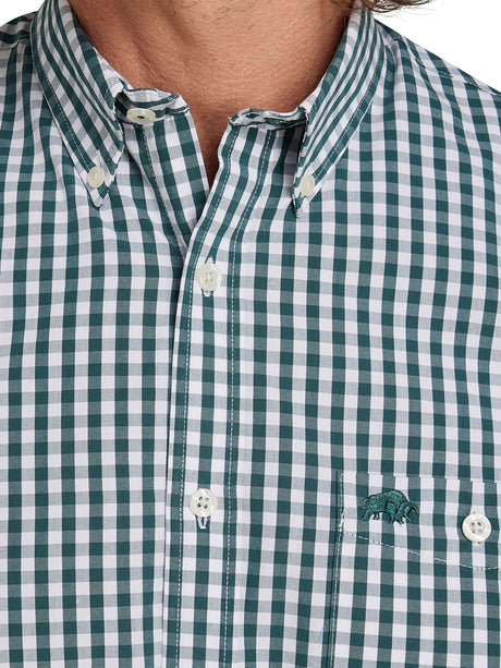 Raging Bull Gingham Forest Green Shirt Green