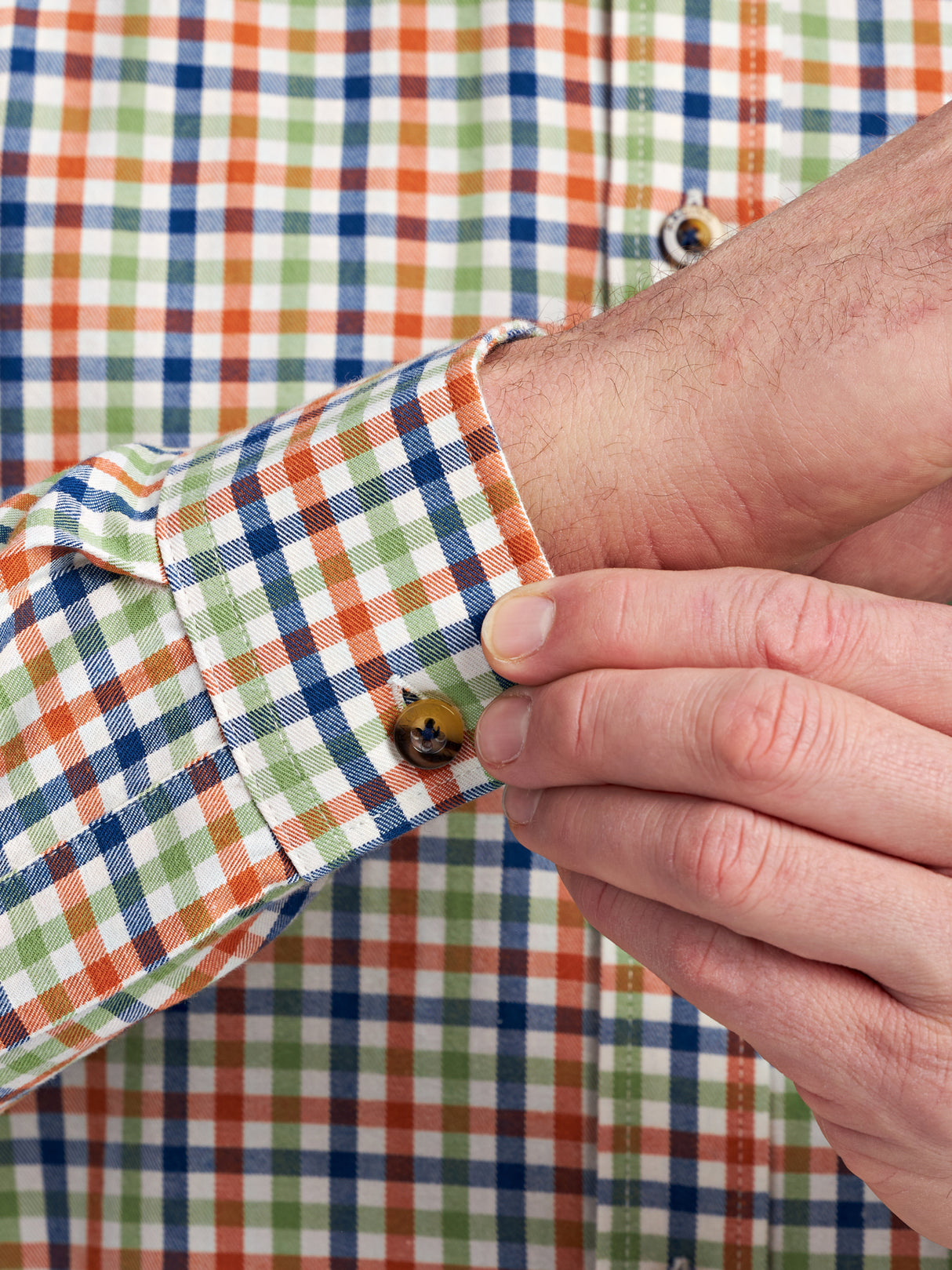Raging Bull Gingham Orange Check Shirt Orange