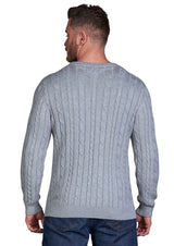 Raging Bull Cable Knit Grey Marl Jumper Grey