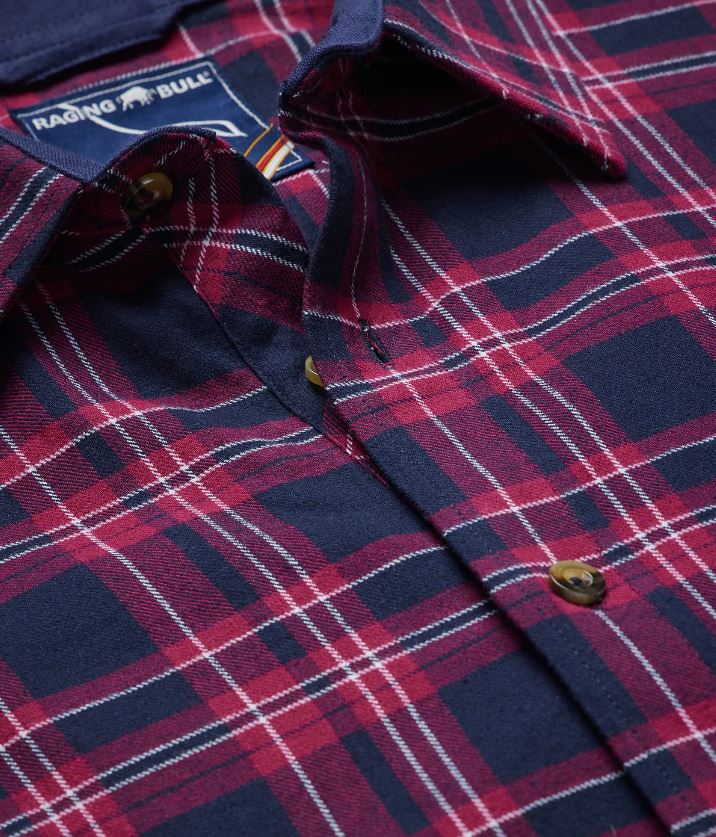 Raging Bull Heavy Twill Plaid Shirt Red