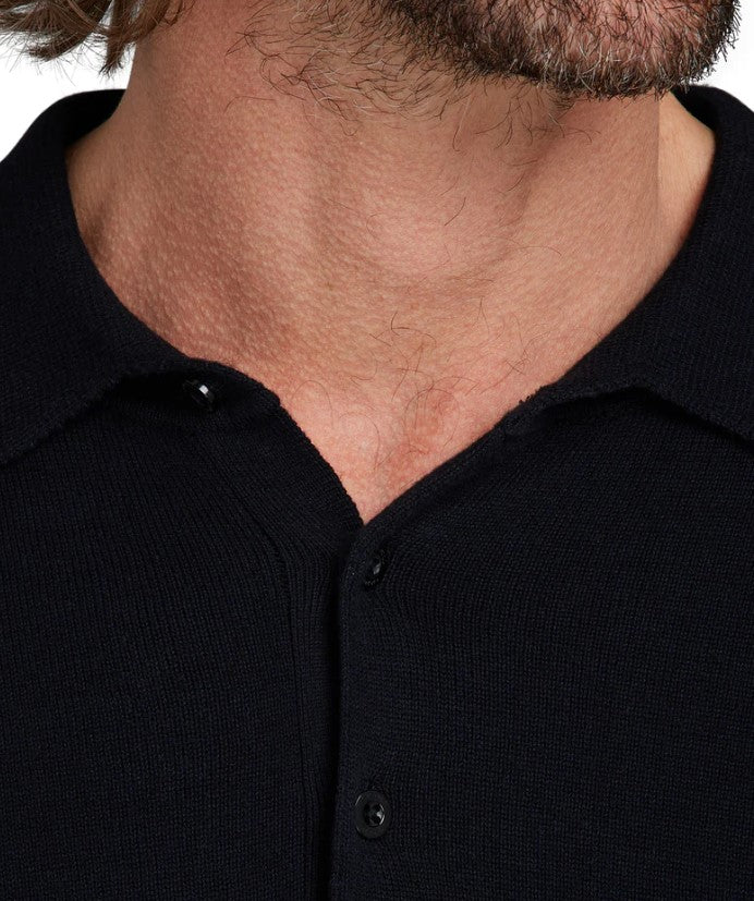Raging Bull Knitted Black Polo Shirt Black