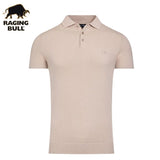 Raging Bull Knitted Stone Polo Shirt Beige