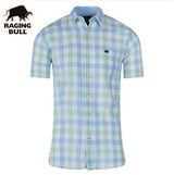 Raging Bull Linen Check Mint Shirt Green