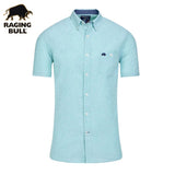 Raging Bull Short Sleeve Linen Shirt Green