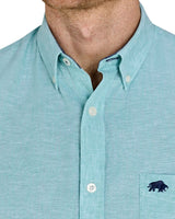 Raging Bull Short Sleeve Linen Shirt Green