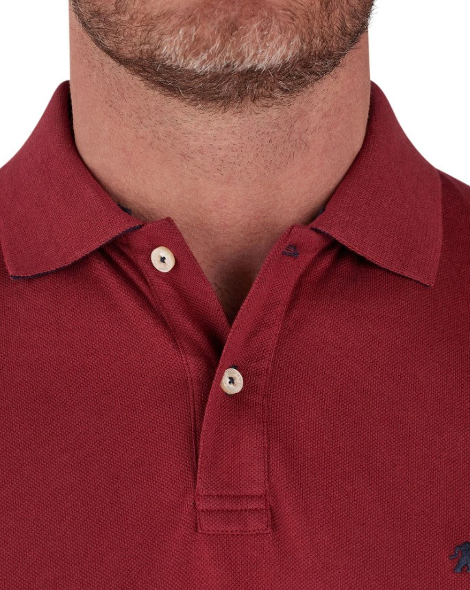 Raging Bull Organic Claret Polo Shirt Wine