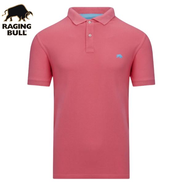 Raging Bull Organic Pink Polo Shirt Pink