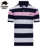 Raging Bull Jersey Contrast Stripe Polo Navy
