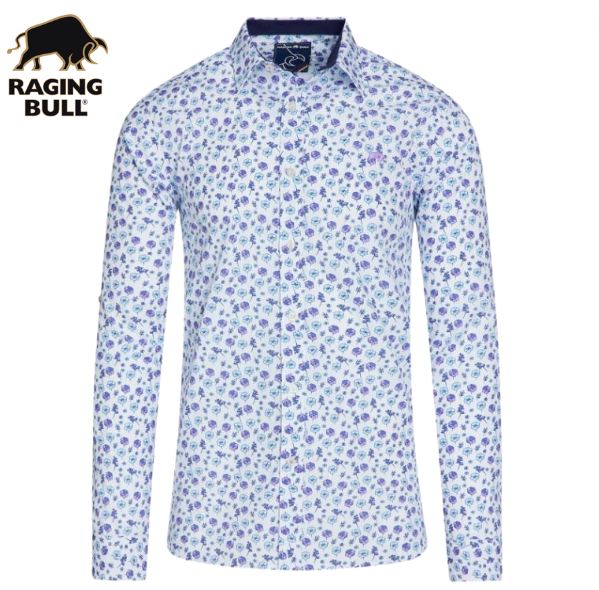 Raging Bull Flower Pattern Purple Shirt Purple