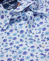 Raging Bull Flower Pattern Purple Shirt Purple