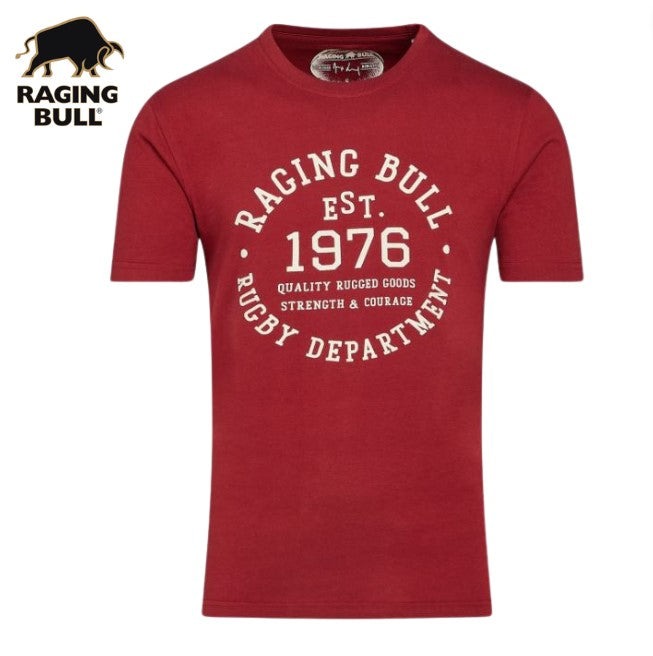 Raging Bull Rugby Department Claret Tee Red