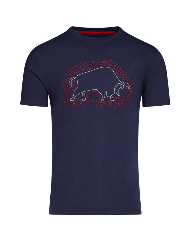 Raging Bull Scatter Stitch Navy T-Shirt Navy