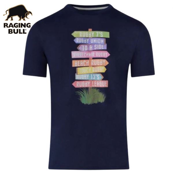 Raging Bull Sign Post Navy T-Shirt Navy