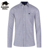 Raging Bull Brushed Twill Check Shirt Purple