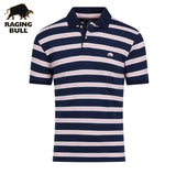 Raging Bull Tram Stripe Pink & Navy Polo Navy