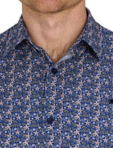 Raging Bull Tropical Palm Print Shirt Navy