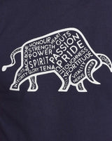 Raging Bull Word Bull Outline T-Shirt Navy