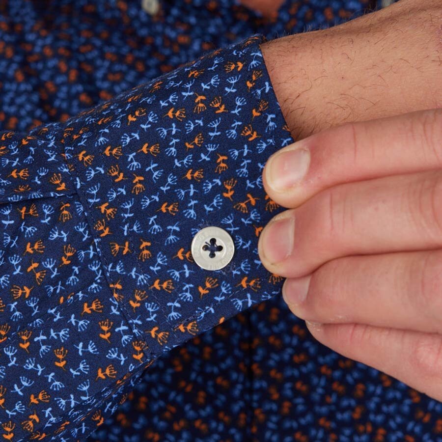 Raging Bull Ditsy Floral Print Shirt Navy
