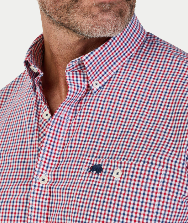 Raging Bull Graph Check Short Sleeve Red