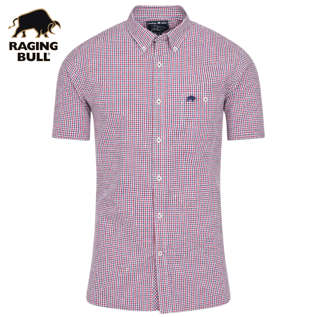 Raging Bull Graph Check Short Sleeve Red