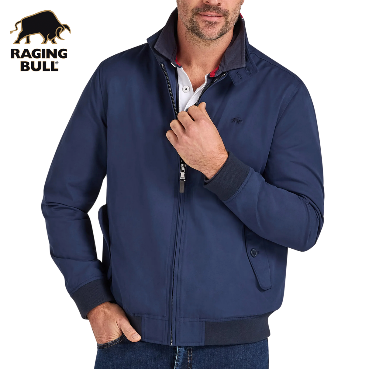 Raging Bull Classic Harrington Jacket Navy
