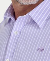 Raging Bull Lilac Poplin Stripe Shirt Purple