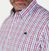 Raging Bull Large Check Pink Shirt Pink