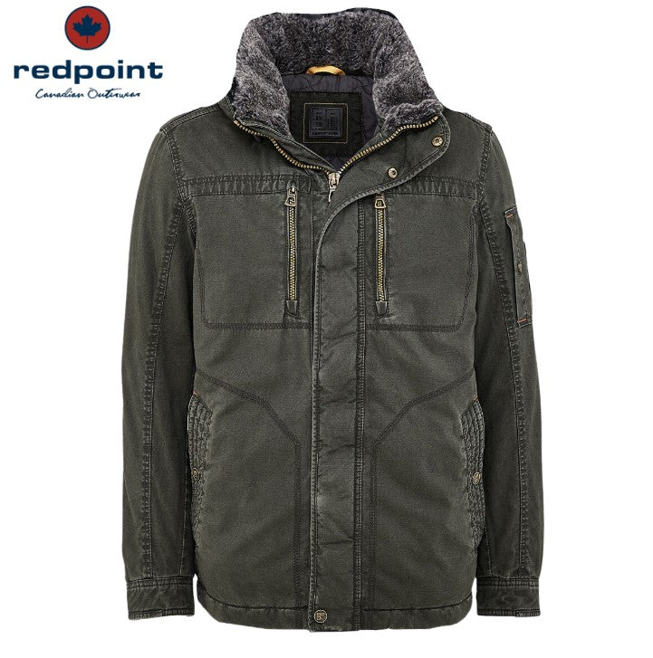 Redpoint X-Tall Kev Faux Fur Collar Coat Navy