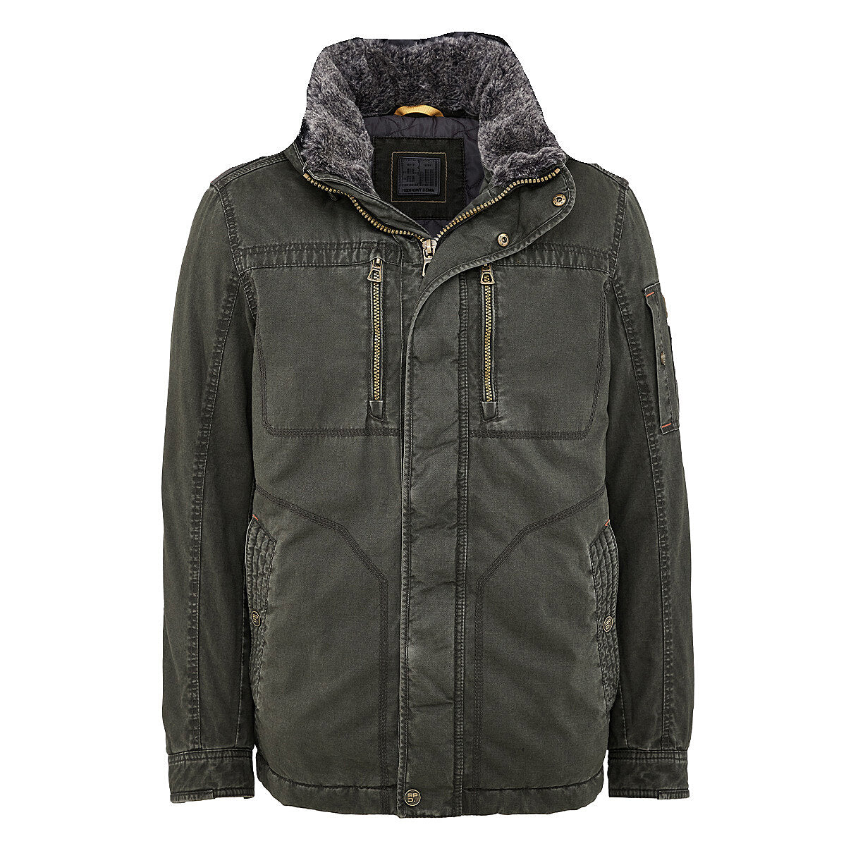 Redpoint X-Tall Kev Faux Fur Collar Coat Navy