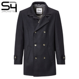 S4 George Wool Double Breasted Coat Navy