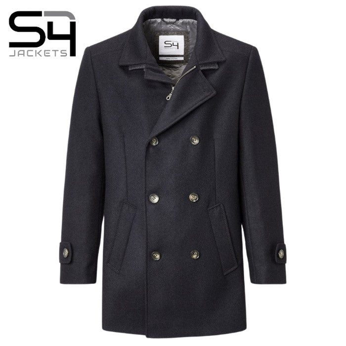 S4 George Wool Double Breasted Coat Navy