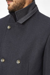 S4 George Wool Double Breasted Coat Navy