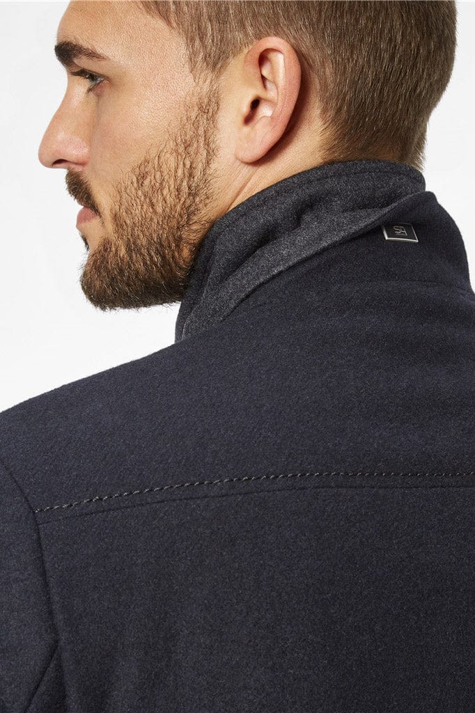 S4 George Wool Double Breasted Coat Navy