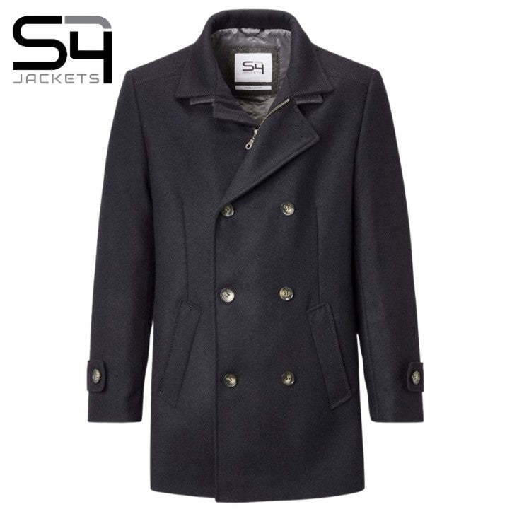S4 X-Tall George Double Breast Wool Coat Navy