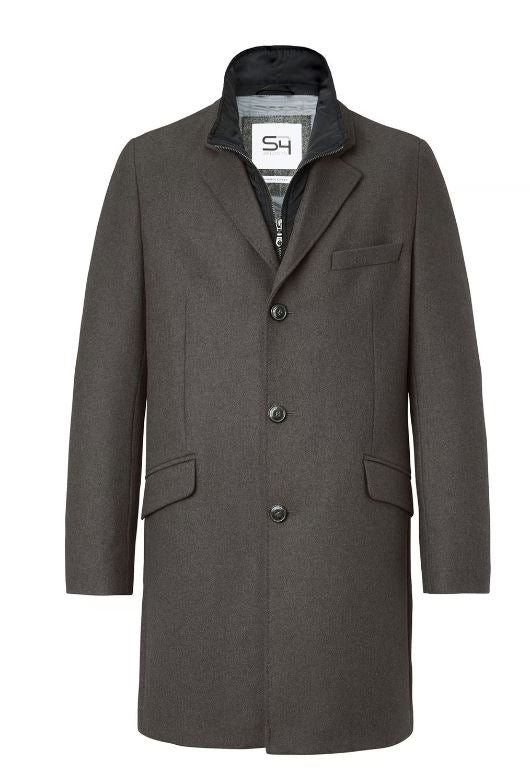 S4 X-Tall Leonardo Grey Wool Overcoat Grey