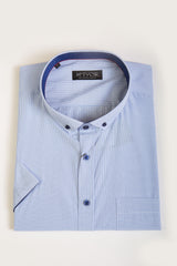 Mc Ivor Sam Sky Blue Check Shirt Blue