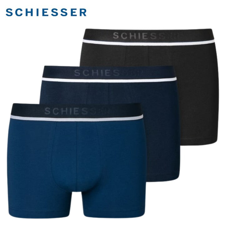 Schiesser 3-Pack Boxer Brief Mix Colour Blue