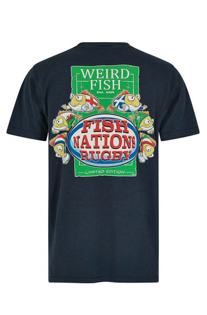 Weird Fish Navy Fish Nations T-Shirt Navy