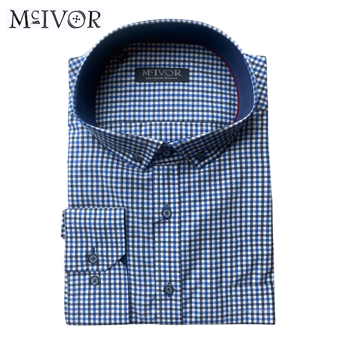Mc Ivor Shane Blue Check Shirt Blue