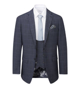 Skopes Anello Blue Check Suit Jacket Blue