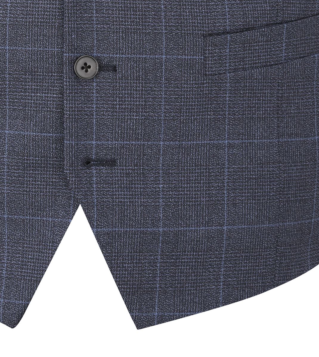 Skopes Anello Xlong Blue Check Waistcoat Navy