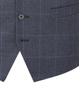 Skopes Anello Xlong Blue Check Waistcoat Navy