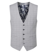 Skopes Anello Grey Check Suit Waistcoat Grey