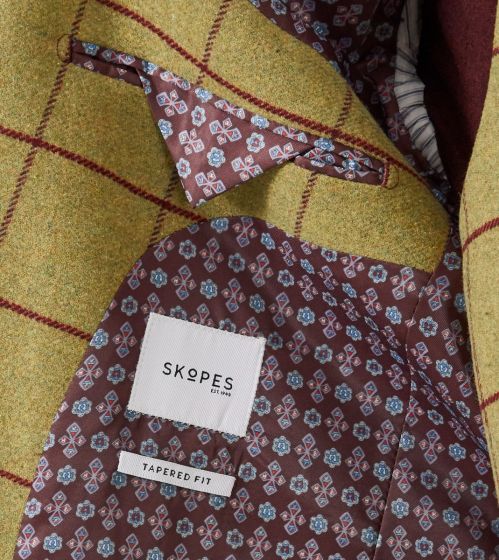 Skopes Anton Lovat/Red Check Jacket Khaki Green