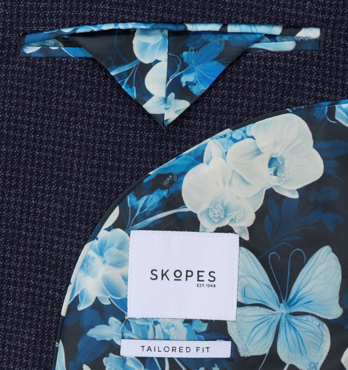 Skopes Boyd Navy Puppytooth Jacket Navy