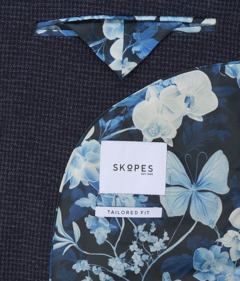 Skopes Boyd Navy Puppytooth Jacket Navy