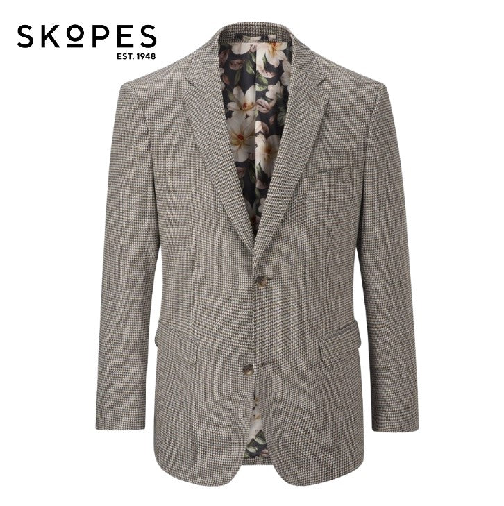 Skopes Cannon Houndstooth Brown Jacket Brown