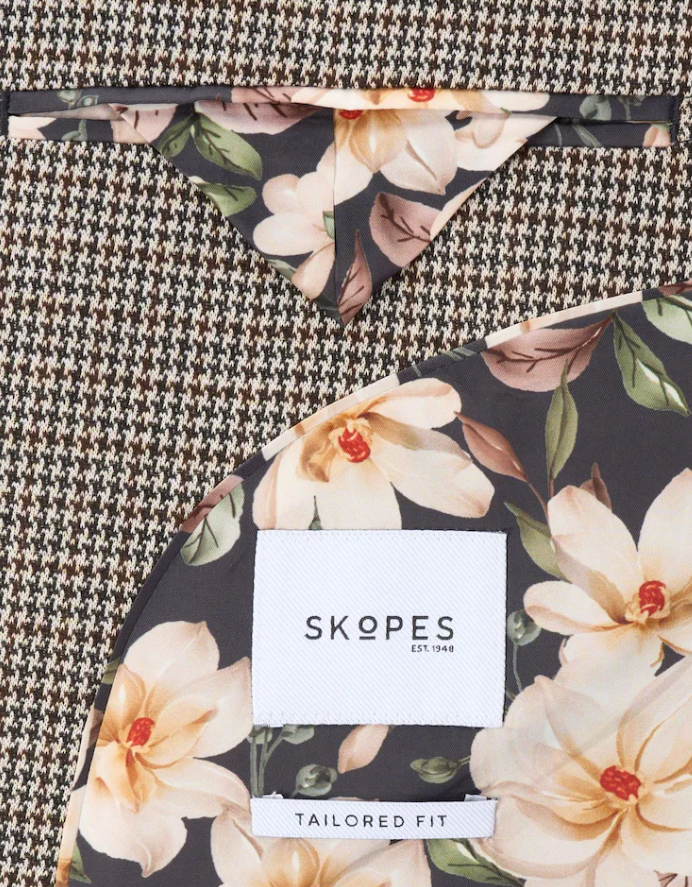 Skopes Cannon Houndstooth Brown Jacket Brown
