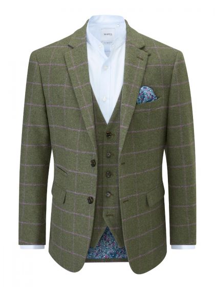Skopes Crowley Olive Check Sports Jacket Green
