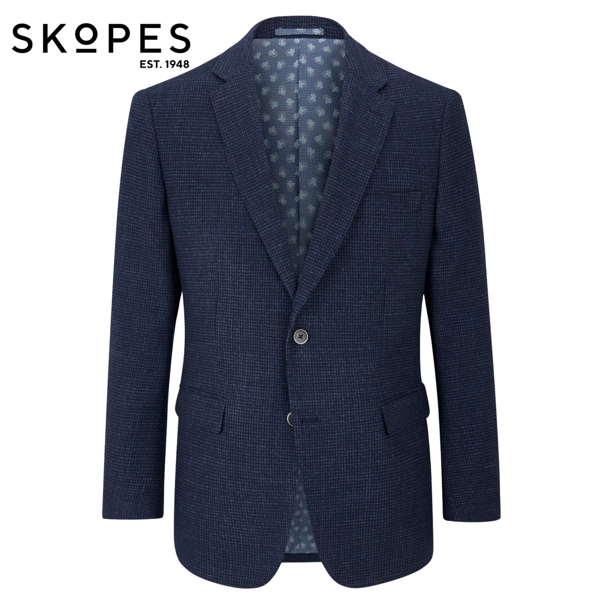 Skopes Dawlish Navy Puppytooth Jacket Navy